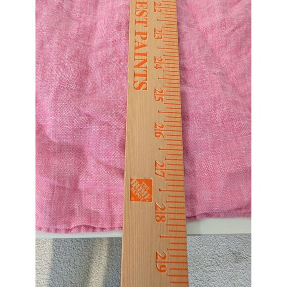 Talbots 100% Linen Boyfriend Shirt Womens Size 1X Pink Long Sleeve Button Front - Picture 11 of 11